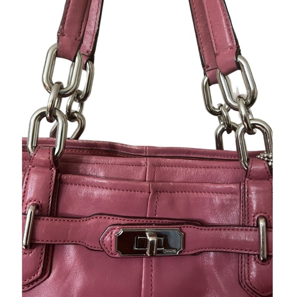 Coach # 17811 Elegant Pink Leather Handbag - Picture 5 of 13